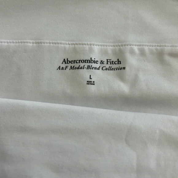 Abercrombie & Fitch Modal-Blend White Off-Shoulder Ruched Top Size L - Picture 6 of 9